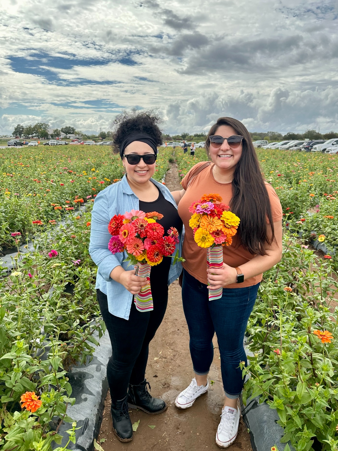 Xiomara at a flower farm